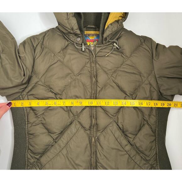 Vintage Bauer Down Eddie Bauer Jacket Green Olive Women's Full Zip Size Large - Picture 5 of 12